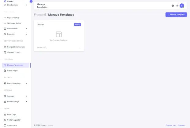 Frontend template manager