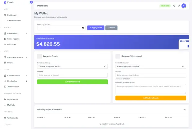 Publisher wallet