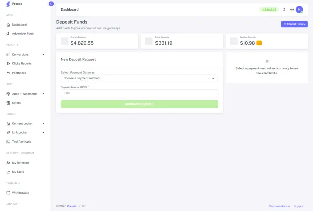 Publisher deposit