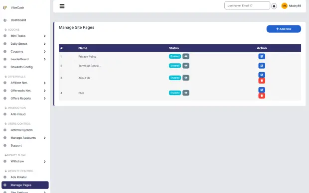 CMS pages