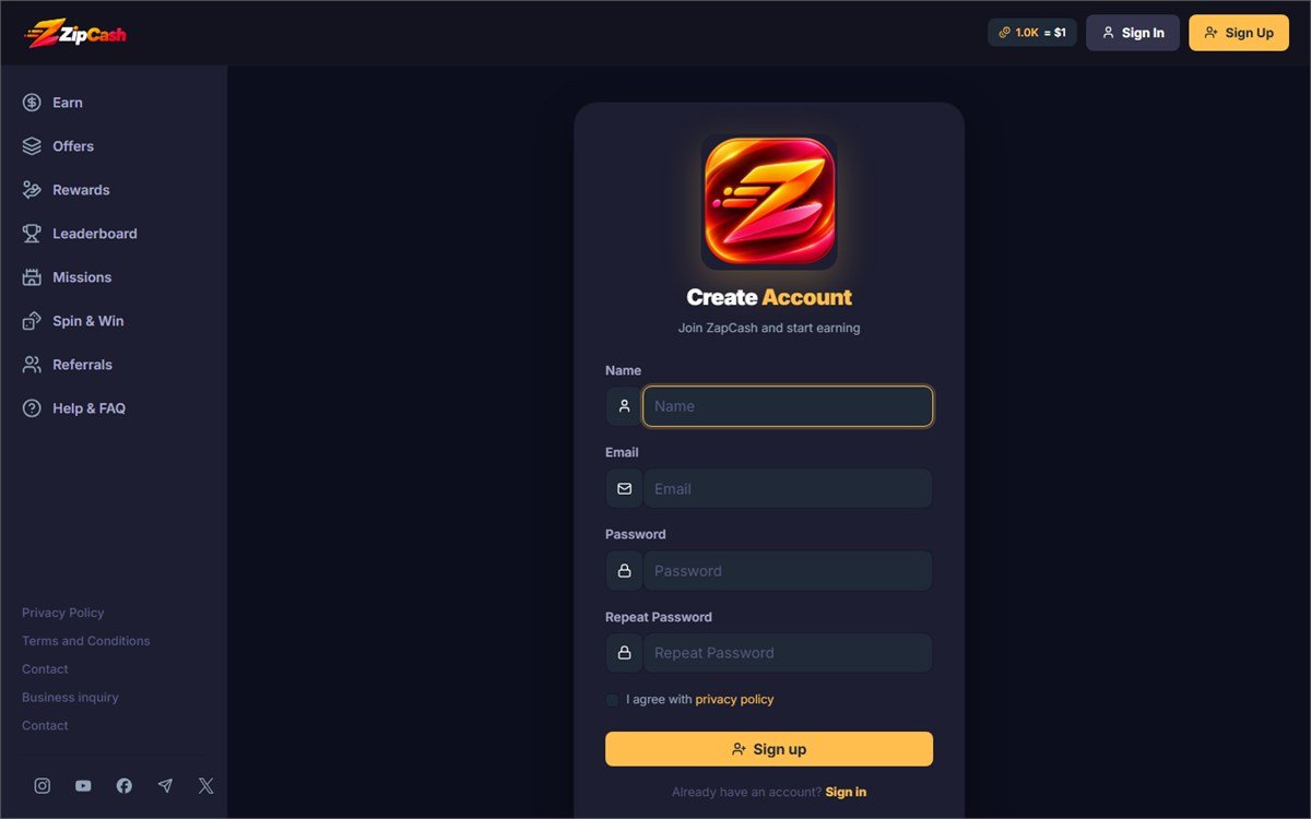 The member registration form with email and password fields.