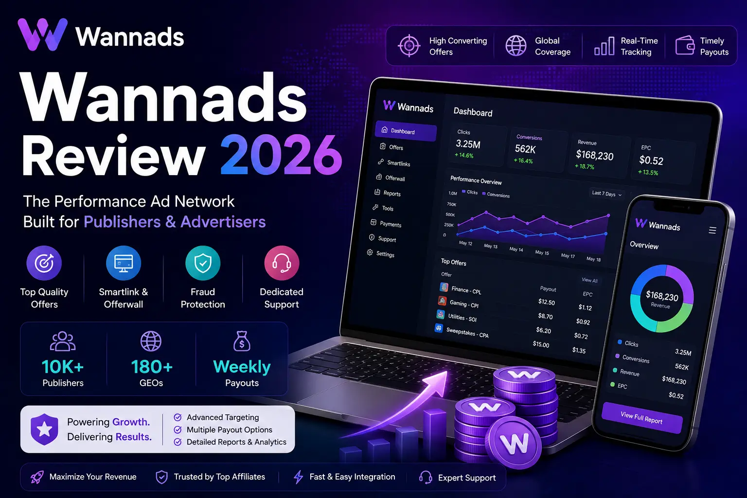 Wannads Review 2026: Features, API, Postbacks, Surveys, Offers, Payouts & Integration
