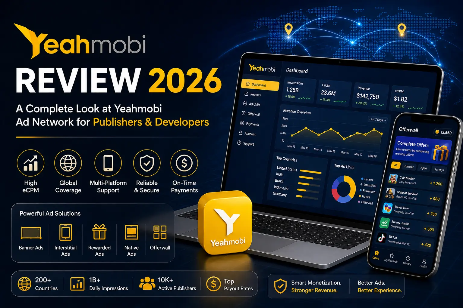 Yeahmobi Review 2026: Features, Publisher Support, Offers, Tracking, Payments & Alternatives