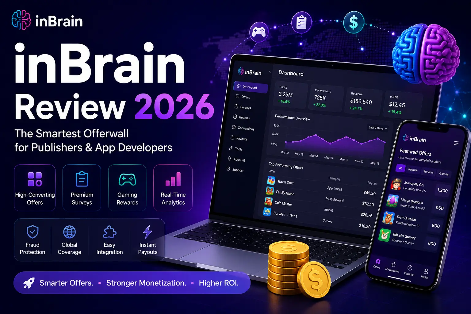 inBrain Review 2026: Survey Wall, SDK, API, iFrame, Postbacks & Monetization