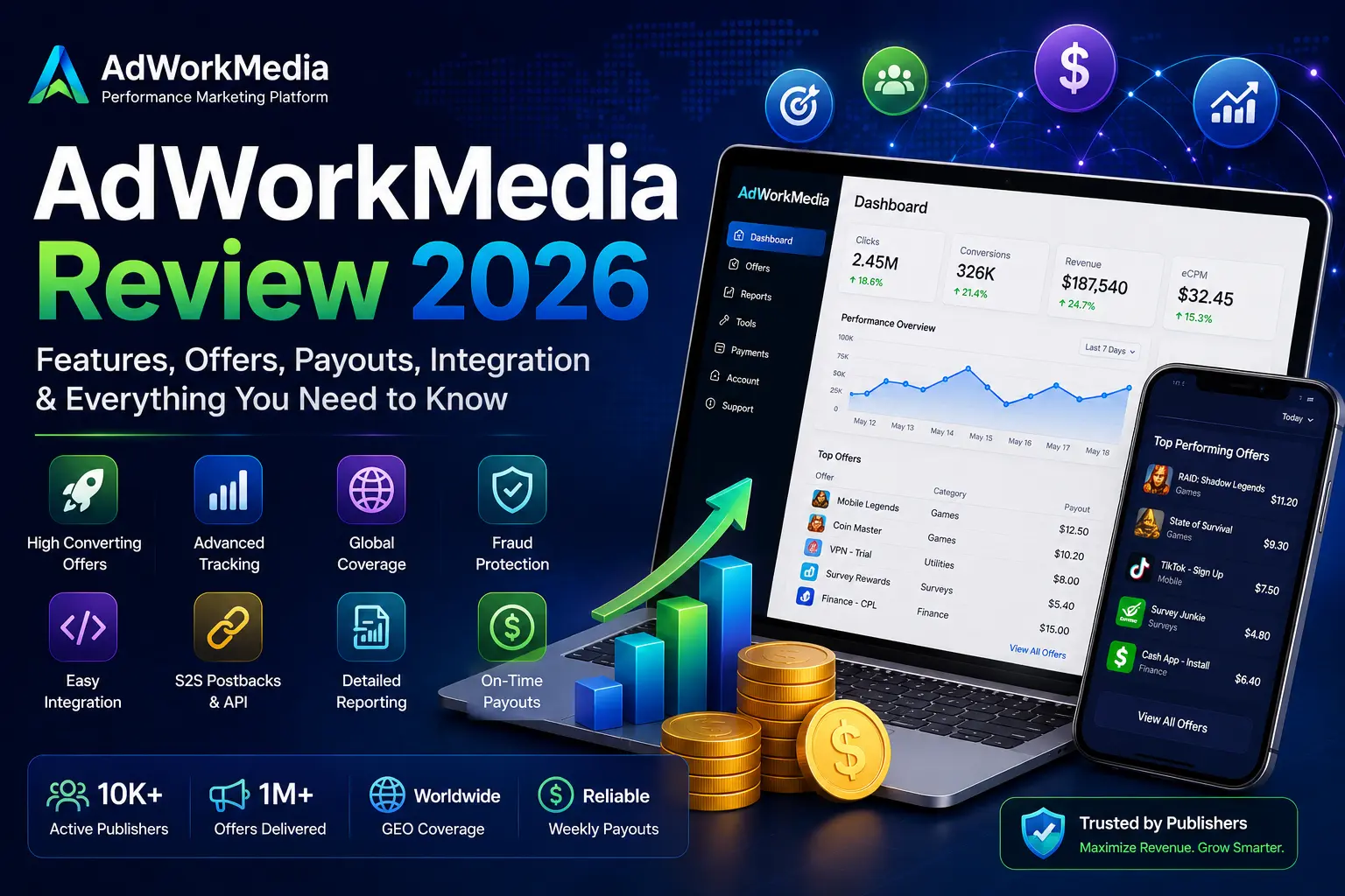 AdWork Media Review 2026: Offerwall, API & Payouts