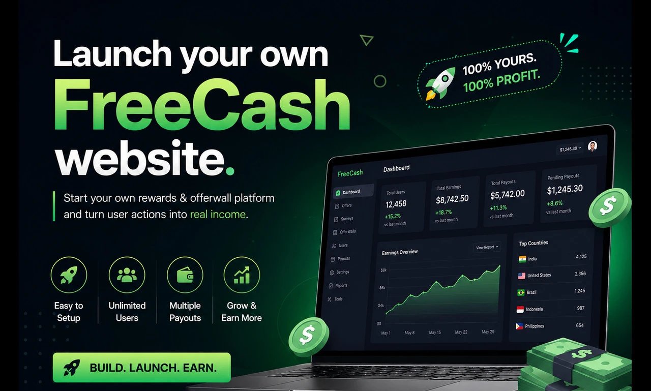 VibeCash — Premium GPT & Offerwall Platform | Rewards Website Script